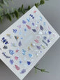 UA Slider 2D Nail Decal CF-406 Nail Water Decal Silver FOIL/ Foliage/ Leaves/ Pastel Leaves/ Florals & Berries
