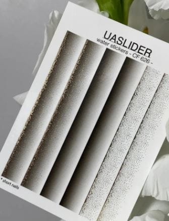 UA Slider 2D Nail Decal CF-626 Nail Water Decal Gold FOIL/ Black Ombré / Gold foil/ Glitter/Gradient Black Ombré Effect