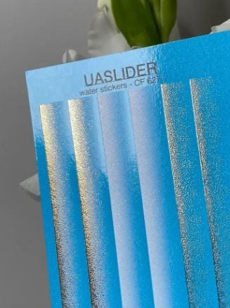 UA Slider 2D Nail Decal CF-627 Nail Water Decal Gold FOIL/ Ombré Effect White and Gold Accents/