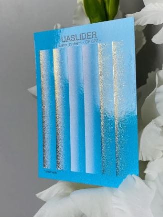 UA Slider 2D Nail Decal CF-627 Nail Water Decal Gold FOIL/ Ombré Effect White and Gold Accents/