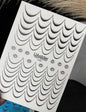 UA Slider 2D Nail Decal CF-630 Nail Water Decal Gold FOIL/ Black Wave French Tip/  Nail Wraps/ 3D Hearts/ French tip style