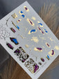 Gold Foil Marble Effect Nail Decals | Geode Crystal Waterslides | Nail Art Stickers | Ocean Marble Nail Wraps