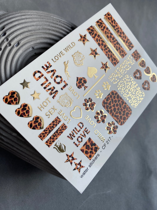 Gold FOIL Nail Decal / Animal Print / Safari Patterns