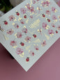 Spring Gold Foil Nail Water Decal / Flowers / Ladybug / Spring Nails