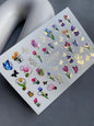 Spring Gold Foil Nail Water Decal / Tulips / Flowers / Spring Nails