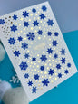 UA Slider 2D Nail Decal CF-359 Water Slide Nail Decals Blue Snowflakes & Gold Stars