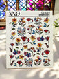 CL-114 / Nail Decal 2D Stained Glass Flowers/ Flowers/ Spring Nails