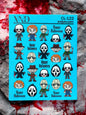 CL-122 Nail Decal 2D / Halloween / Horror Villains/ Scream/ Chucky/ Saw/