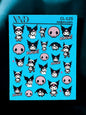 CL-125 / Nail Decal 2D Kawaii Character/ Kuromi inspired /Kawaii Nails