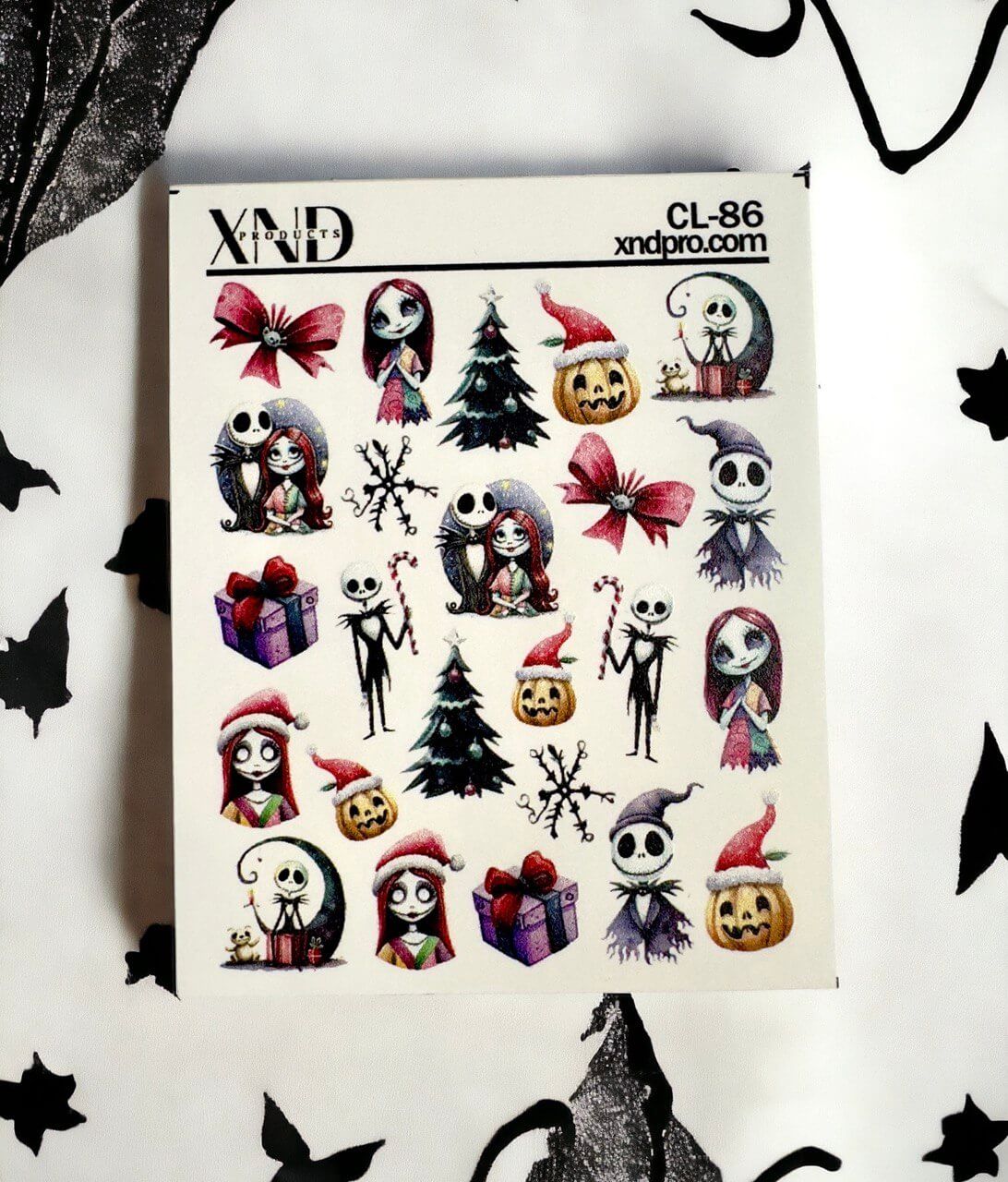 CL-86 / Nail Decal 2D Jack inspired / Skellington / Christmas - Xochi Nail Designs LLC