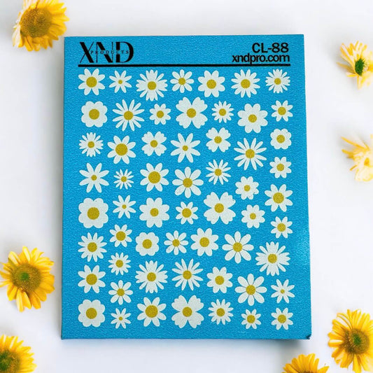 CL-88 / Nail Decal 2D/ Flowers/ Daisies Flowers/ Spring Nails - Xochi Nail Designs LLC