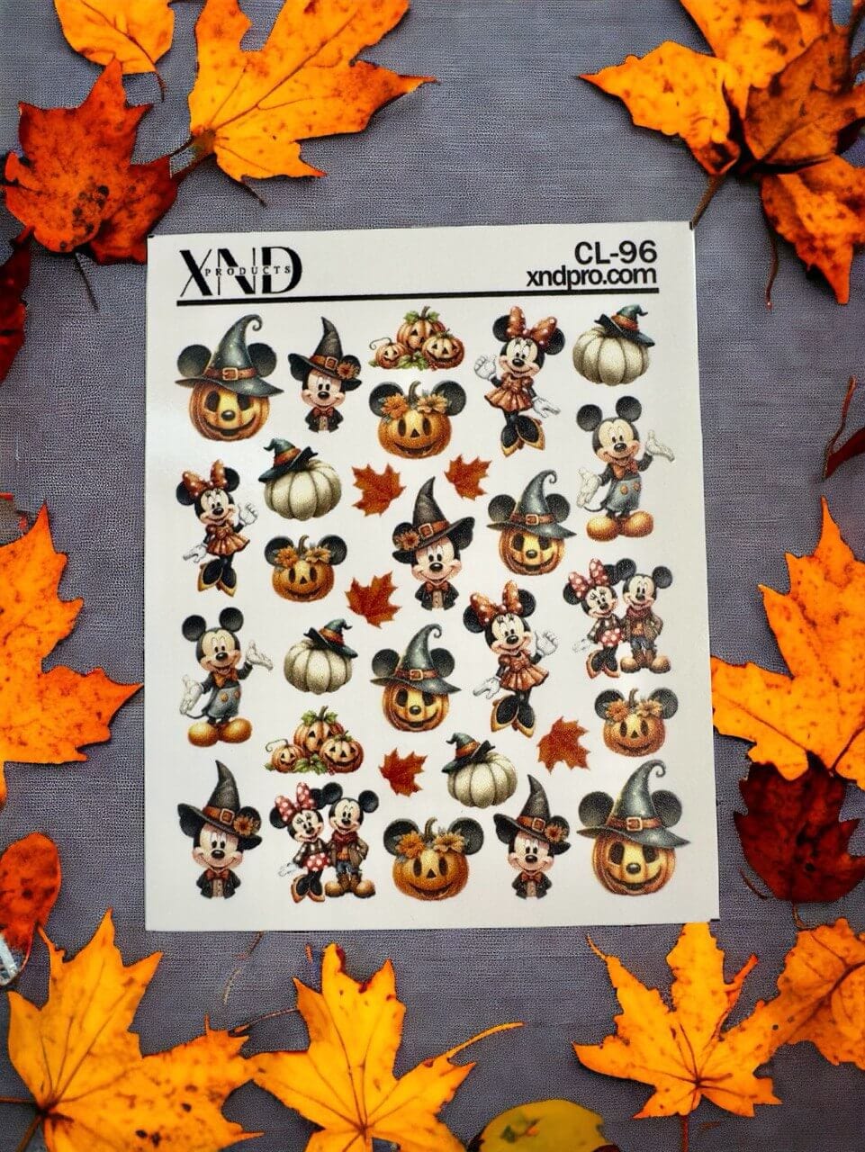 XND Products 2D Nail Decal CL-96 / Nail Decal 2D/ Mickey Inspired /Cartoon/ Fall/ Thanksgiving