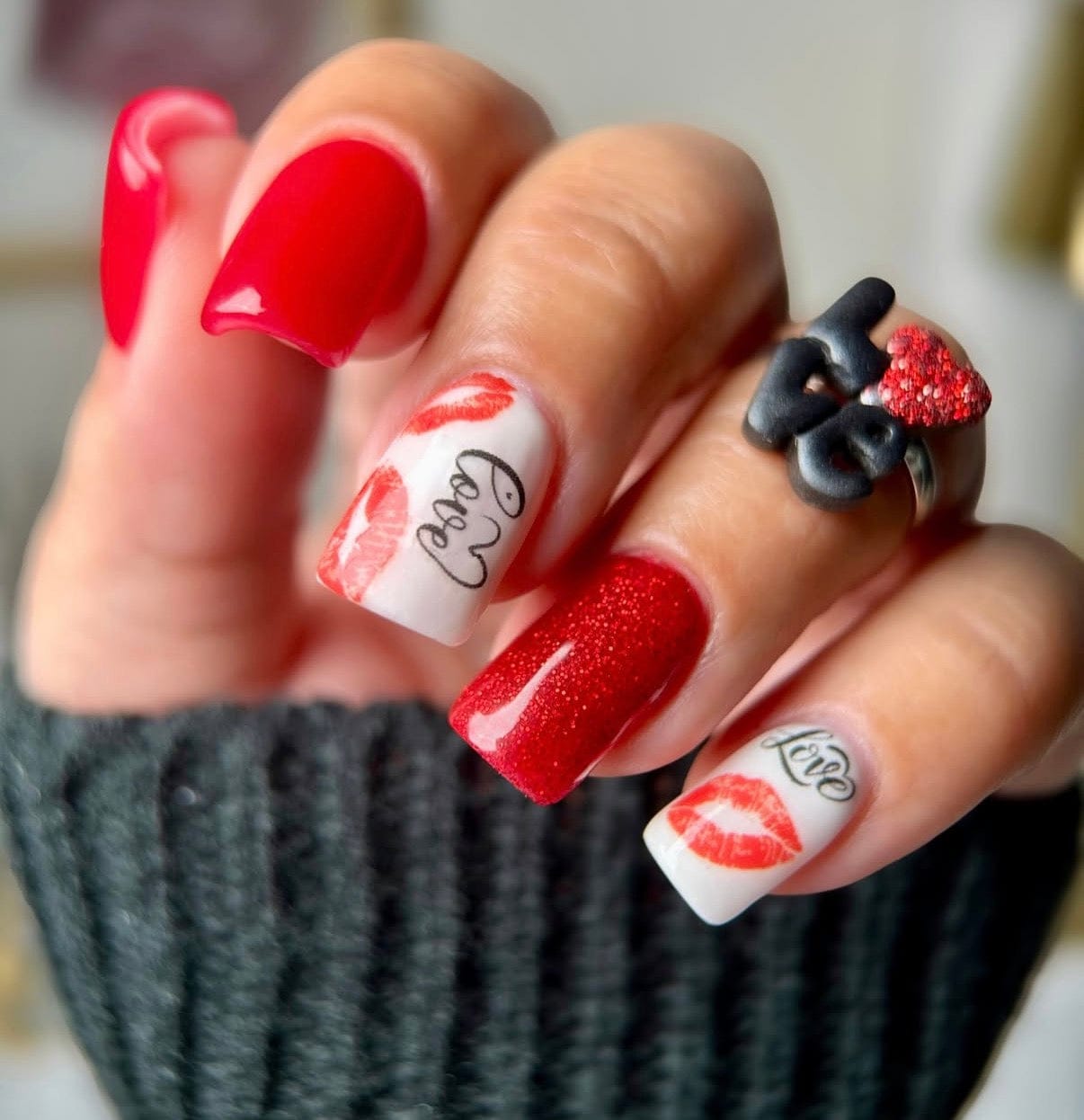XND Products 2D Nail Decal OWB-5 Water Decal Red Lipstick Kiss, Love Kisses, Valentine’s Day Kiss