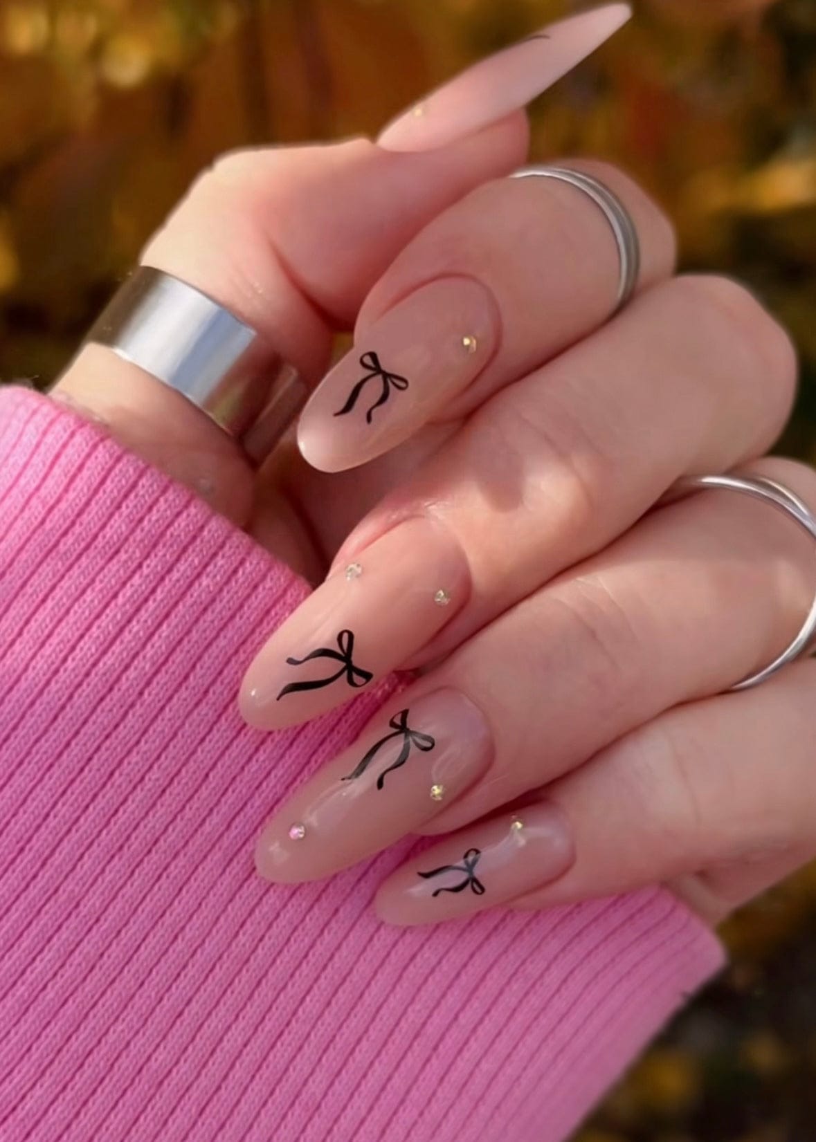 UA Slider 2D Nail Decal CF-315 Gold Foil Nail Water Decal /Gothic Bow /Black Ribbons/ Coquette/ Cherries / Butterflies