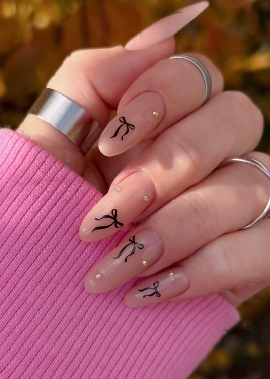 UA Slider 2D Nail Decal CF-315 Gold Foil Nail Water Decal /Gothic Bow /Black Ribbons/ Coquette/ Cherries / Butterflies