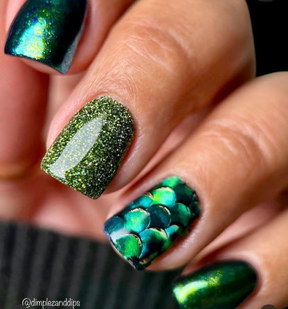 UA Slider 2D Nail Decal Gold FOIL Nail Decal / Mermaid Scales / Dragons / Fantasy Patterns