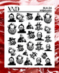 BLK-24 / Nail Water Decal Villains/ Michael Myers, Chucky, Freddy Krueger, Jason Voorhees, Scarecrow