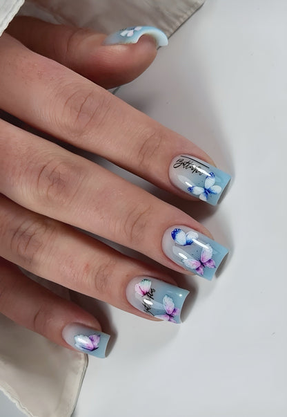 New Max 2D Nail Decal CW-160 / Nail Decal 2D/ Butterfly/ Butterflies/ Spring