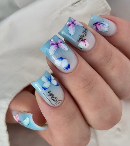 New Max 2D Nail Decal CW-160 / Nail Decal 2D/ Butterfly/ Butterflies/ Spring