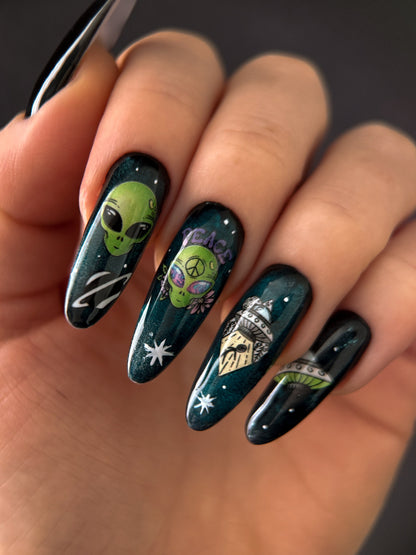 XND Products 2D Nail Decal CL-06 / Nail Decal 2D UFO/ UFO / Alien/ Space