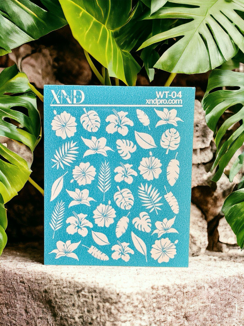 WT-04 / Nail Decal 2D Flowers/ Summer Flowers/ Tropical Leaves