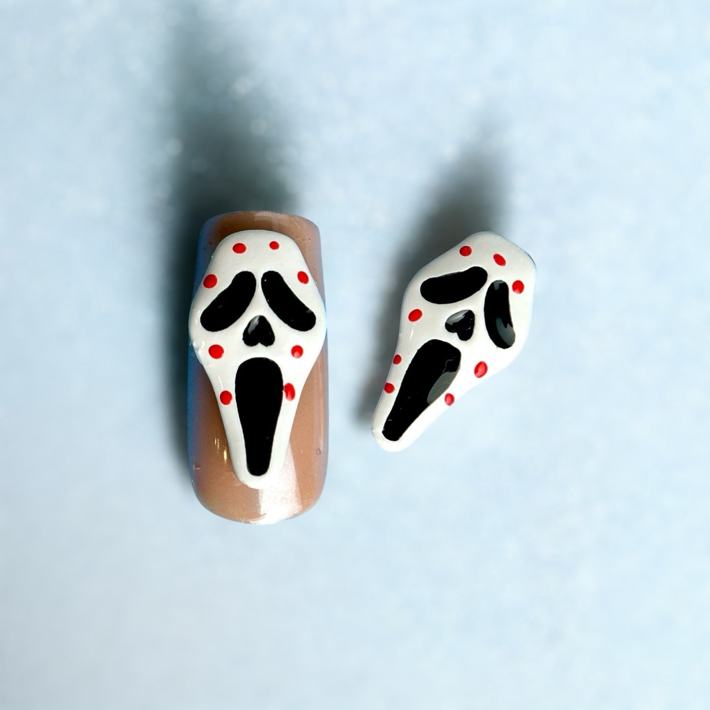 Nail Charm (2 pcs) - Scream Face Bloody Mask, Halloween Nail Charm