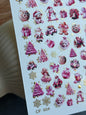 UA Slider 2D Nail Decal CF-024 Christmas Ornaments & Figures Gold Foil Water­slide Nail Decals