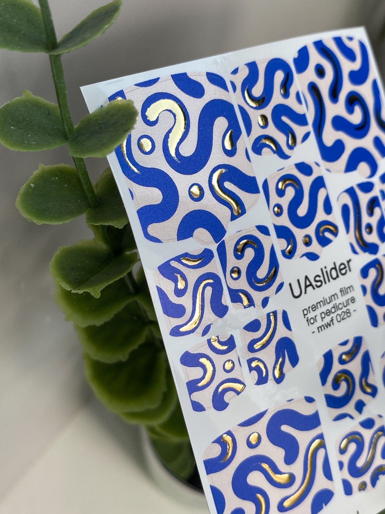 UA Slider Nail Wrap Films MWF-028 Pedicure Nail Wrap Films - Gold Foil – Full Toe Nail Art for Easy Pedicure