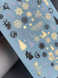 UA Slider 2D Nail Decal CF-041 Angels Reindeer Trees Snowflakes Ornaments Water Slide Nail Decals christmas nails winter nail art
