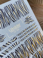 UA Slider 2D Nail Decal CF-322 Gold Foil Zebra Animal Print Nail Decals