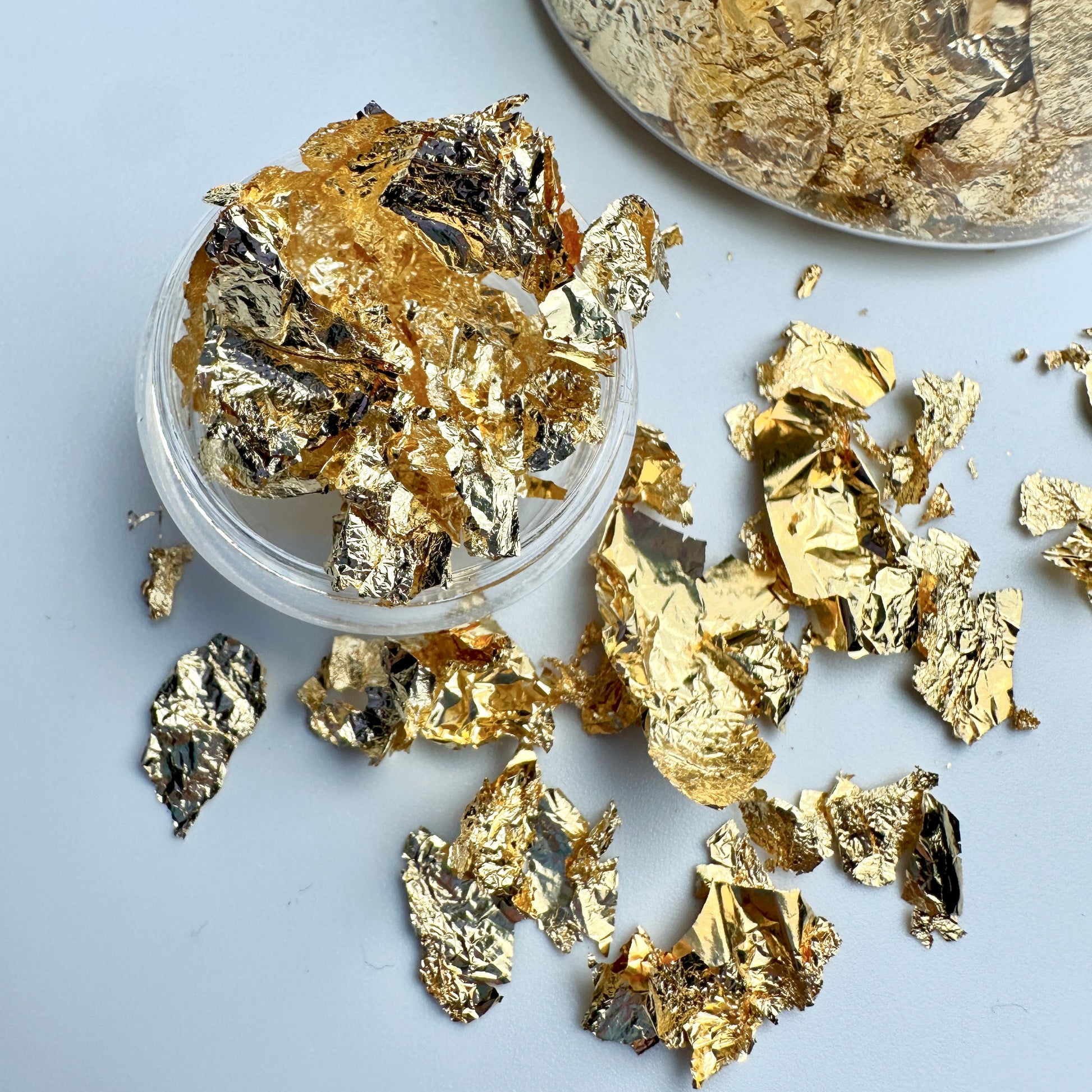 GOLDFLK / Gold Leaf Sheets Flakes Light Gold Foil Fragments for Nail Decoration - Xochi Nail Designs LLC