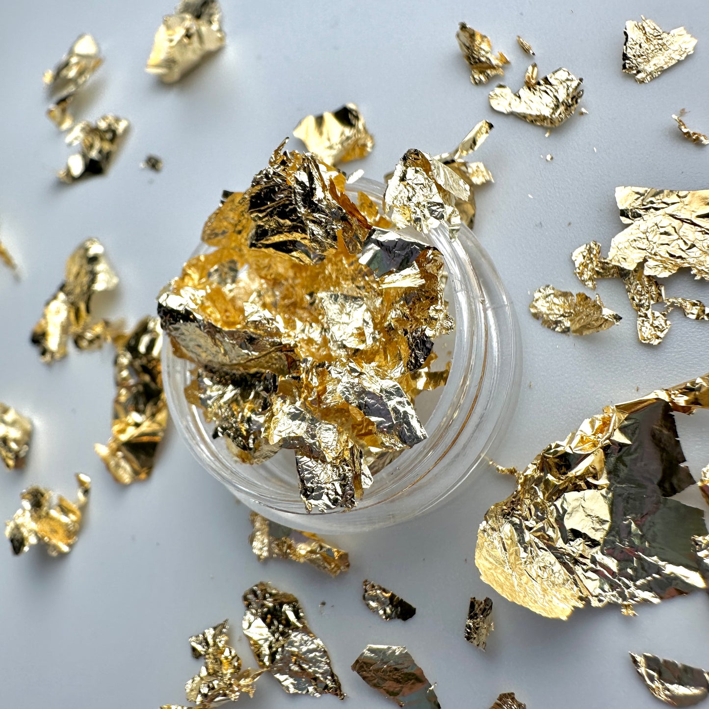 GOLDFLK / Gold Leaf Sheets Flakes Light Gold Foil Fragments for Nail Decoration - Xochi Nail Designs LLC