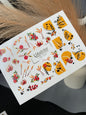 XND Products 2D Nail Decal CF-254 Autumn Nail Water Decals / Wheat / Red Berries / Fall Leaves / Hello Autumn