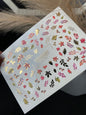 UA Slider 2D Nail Decal CF-284 Nail Water Decal Gold FOIL/  Colorful Fall /Leaves/ Colorful Maple Leaves/ Botanical/ Fall Nails