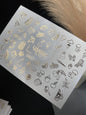 UA Slider 2D Nail Decal FG-168 Gold Foil Nail Water Decal /Autumn Nails / Fall Icons/ Leaves/ Acorns/ Pumpkins