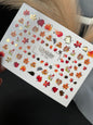 UA Slider 2D Nail Decal CF-290 Nail Water Decal Gold FOIL/ Autumn /Squirrel/ Leaf/ Colorful Leaves/ Thanksgiving Nails