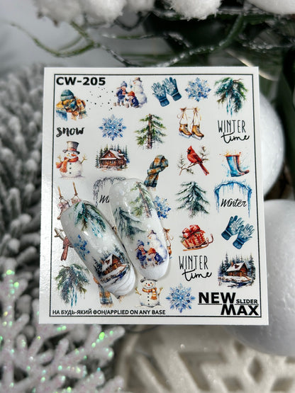 CW-205 / Nail Water Decal, Christmas / Winter / Snow