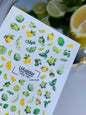 UA Slider 2D Nail Decal NCG-093 NO CUT Mojito Citrus, Lemon, Lime Nail Water Decals