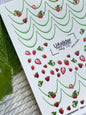 UA Slider 2D Nail Decal NCG-110 NO CUT Strawberry French Line Garland Nail Water Decals