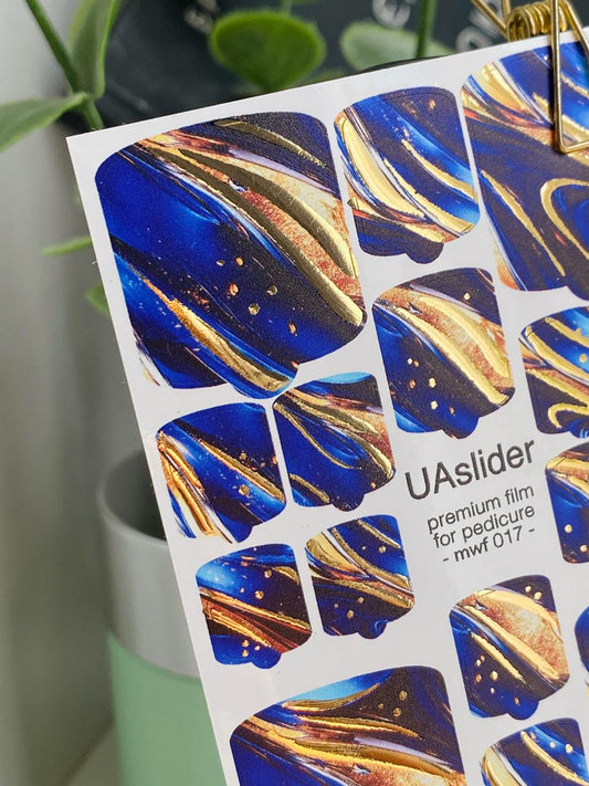 UA Slider Nail Wrap Films Pedicure Nail Wrap Films - Gold Foil – Full Toe Nail Art for Easy Pedicure4