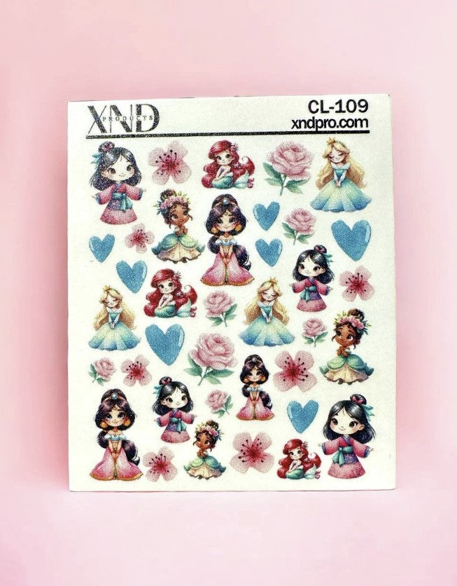 CL-109 Nail Decal 2D / Princess Inspired / Cherry Blossom Flower/ Pink Rose