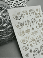 FG-310 Gold Foil Snowflakes Crescent Moon Half-Moon French Tip Nail Water Decals Winter Christmas Nail Art