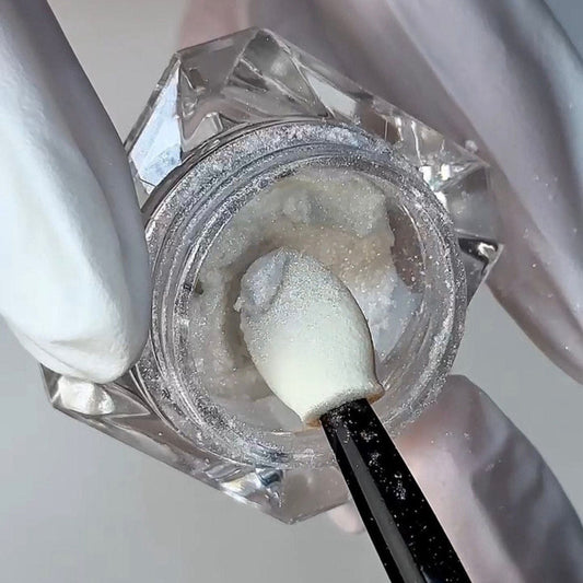 XND Products Nail Chromes & Pigments Moonstone, White Pearl Chrome Nail Powder, Glazed Effect.