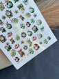 UA Slider 2D Nail Decal CF-071 Green Christmas Ornaments & Vintage Holiday Water Decals