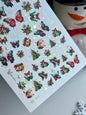 UA Slider 2D Nail Decal CF-072 Christmas Butterflies & Festive Holiday Icons Water Decals