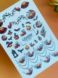 UA Slider 2D Nail Decal CF-649 Halloween Nail Water Decals Pumpkin Bat Witch Fall Sliders for Easy Nail Art Transfers