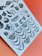 UA Slider 2D Nail Decal CF-654 Halloween Ghost and Pumpkin Nail Decals with French Tips