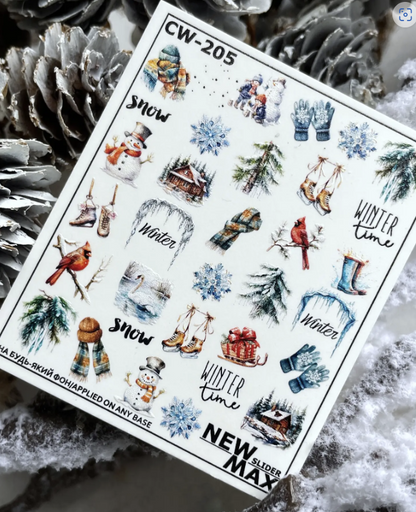 CW-205 / Nail Water Decal, Christmas / Winter / Snow