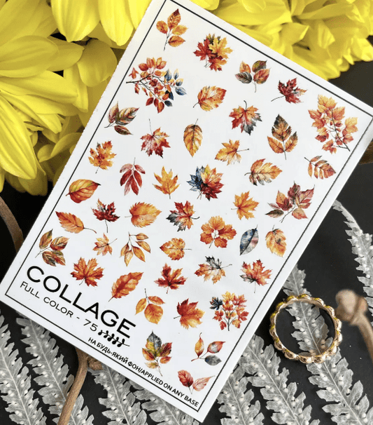 New Max 2D Nail Decal FC-75 / Nail Decal 2D  / Fall Leaves / Thanksgiving/ Autumn