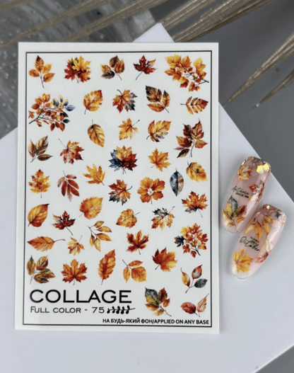 New Max 2D Nail Decal FC-75 / Nail Decal 2D  / Fall Leaves / Thanksgiving/ Autumn